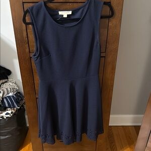 Blue Fit and Flare Mini Dress